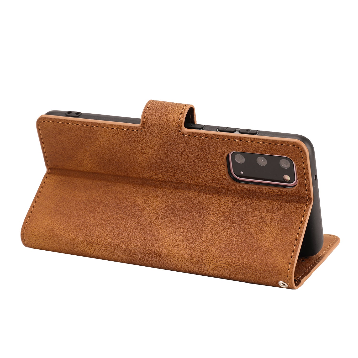 TPU + PU Leather Phone Protective Shell with Wallet and Stand for Samsung Galaxy S20 4G/S20 5G - Light Brown TPU + PU Leather Phone Protective Shell with Wallet and Stand for Samsung Galaxy S20 4G/S20 5G - Light Brown
